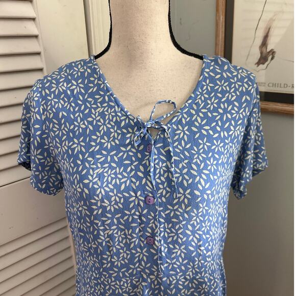 PUTUMAYO Dress Womens Small Blue Floral Print Retro Dainty Cottage Effortless - Picture 2 of 9